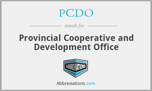 What is the abbreviation for provincial cooperative and development office?